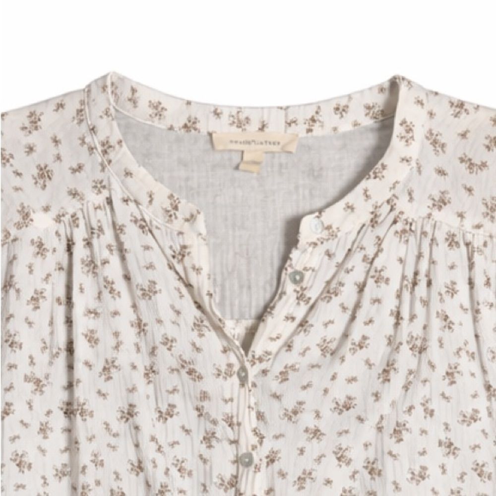 Grade & Gather Floral Cotton Gauze Capped Sleeve Blouse Women Size M Style#41368 - Picture 3 of 8